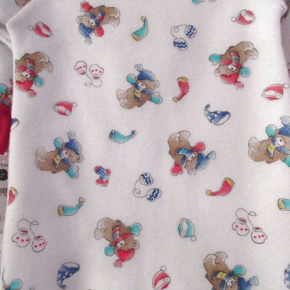 Vtg Carter's Baby Teddy Bears Footed Pajama Sleeper Size 2T Cozy Fleece NWT - Picture 8 of 11